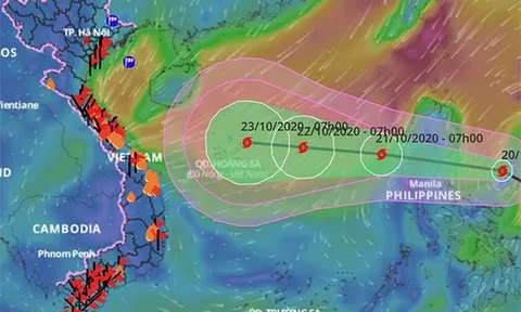 Áp thấp nhiệt đới thành bão, có lúc giật cấp 14 và hướng vào miền Trung